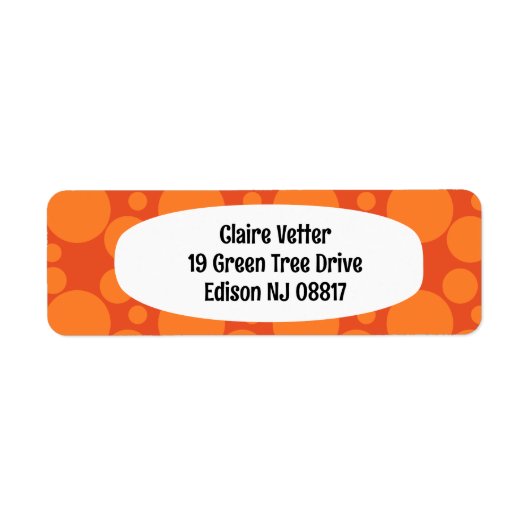 Oranje zeepbellen etiket (Voorkant)