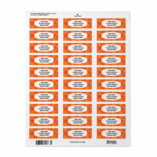 Oranje zeepbellen etiket (Full Sheet)