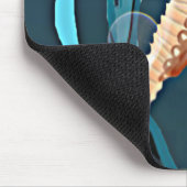 Oranje zeeppaard tegen het zee met luchtbelletjes muismat (Hoek)