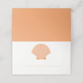 Oranje Zeeschelp Strand Bruiloft Escorte Plaatskaa Plaatskaartje (Buitenkant ongevouwen)