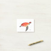 Oranje zeeschildpad aquarel kust tropisch post-it® notes (Op bureau)
