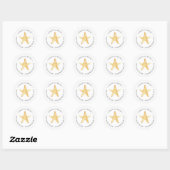 Oranje Zeester Adreslabels Ronde Sticker (Vel)