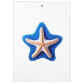 Oranje Zeester in Blauw Klembord (Achterkant)