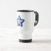 Oranje Zeester in Blauw Reisbeker (Voorkant rechts)