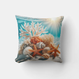 Oranje zeester onder de oceaan kussen