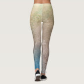 Oranje Zeester Zand en Surf Kust Chic Leggings (Achterkant)