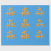 Oranje Zeesterren Cadeaupapier (Vlak)