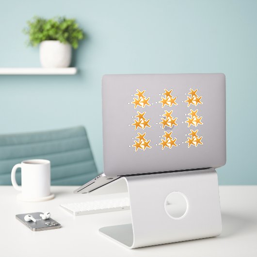 Oranje Zeesterren Knipstickers Sticker (Laptop op bureau)