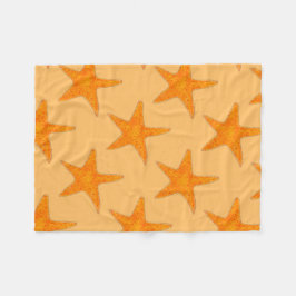 Oranje zeestrand sterren Star Fish Life Fleece Deken