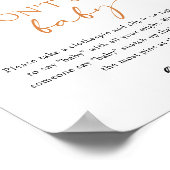 Oranje zeg geen baby spel poster (Hoek)
