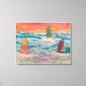 Oranje zeilhemel canvas afdruk (Voorkant)