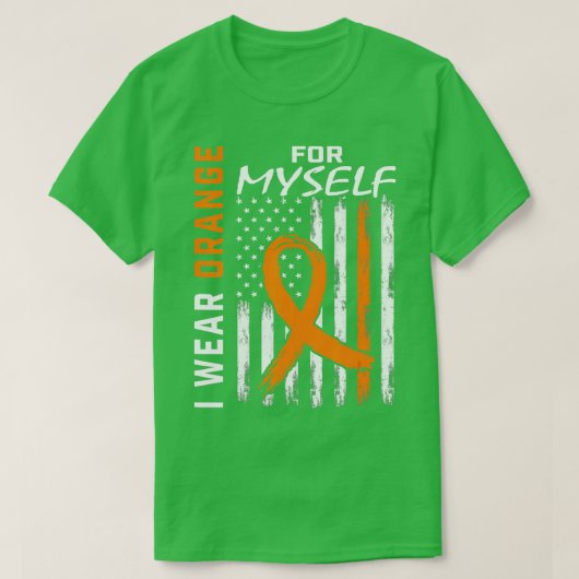 Oranje zelf leukemie Bewustmaking vlag Cadeaus T-shirt (Design voorkant)