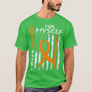 Oranje zelf leukemie Bewustmaking vlag Cadeaus T-shirt