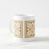 Oranje Zest Acorn en Leaf Tile Design Coffee Mok (Voorkant links)