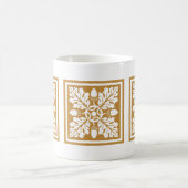 Oranje Zest Acorn en Leaf Tile Design Coffee Mok (Center)