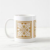 Oranje Zest Acorn en Leaf Tile Design Coffee Mok (Links)