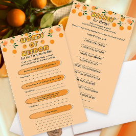 Oranje Zest Citrus Baby shower Trendy Advies Kaart