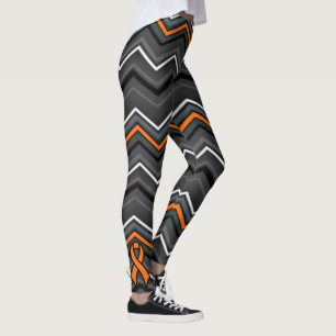 Oranje Zig Zag met lint...RSD/CRPS Leggings