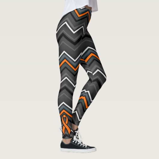 Oranje Zig Zag met lint...RSD/CRPS Leggings (Rechts)
