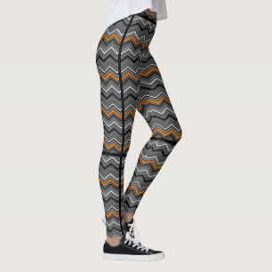 Oranje Zig Zag met zwarte striping...RSD/CRPS Leggings
