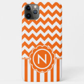 Oranje Zig Zag Monogram Case-Mate iPhone Case (Achterkant)
