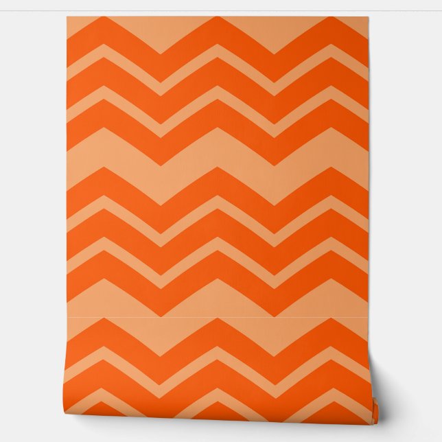 Oranje Zigzag Chevron Patroon Ontwerp Behang (Afrollen)