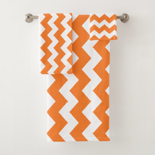Oranje zigzag gestreept bad handdoek (Insitu)