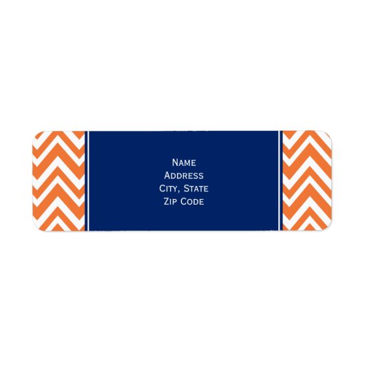 Oranje Zigzag Patroon met Royal Blue Etiket (Voorkant)