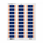 Oranje Zigzag Patroon met Royal Blue Etiket (Full Sheet)