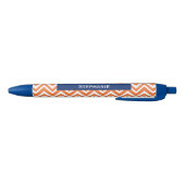 Oranje Zigzag Patroon met Royal Blue Zwarte Inkt Pen (Bodem)