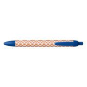 Oranje Zigzag Patroon met Royal Blue Zwarte Inkt Pen (Achterkant)