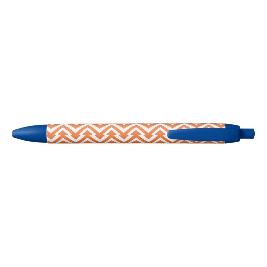 Oranje Zigzag Patroon met Royal Blue Zwarte Inkt Pen (Achterkant)