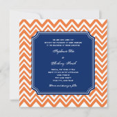 Oranje Zigzag Pattern met Royal Blue Wedding Kaart (Voorkant)