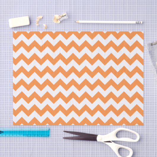 Oranje Zigzag Stripes Chevron Pattern Tissuepapier (Craft)