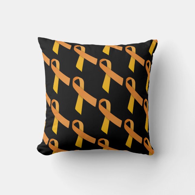 Oranje zijbalkpatroon kussen (Voorkant)