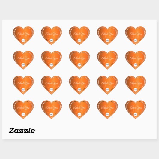 Oranje zilveren Logo Initialen Glitter Schattige D Hart Sticker (Vel)