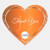 Oranje zilveren Logo Initialen Glitter Schattige D Hart Sticker (Voorkant)