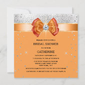 Oranje zilverglitter elegante schittering kaart (Voorkant)