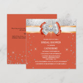 Oranje zilverglitter elegante schittering kaart (Voorkant / Achterkant)