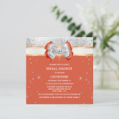 Oranje zilverglitter elegante schittering kaart (Staand voorkant)