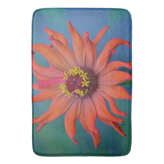 Oranje Zinnia Badmat (Voorkant Verticaal)