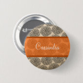 Oranje  Zinnia-Button Ronde Button 5,7 Cm (Voorkant /achterkant)