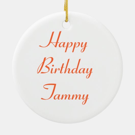 Oranje Zinnia Custom Birthday Keramisch Ornament (Achterkant)