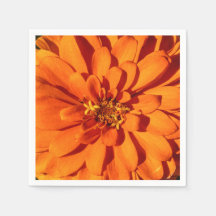 Oranje Zinnia Flower Paper servet