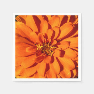 Oranje Zinnia Flower Paper servet