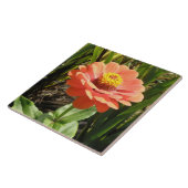 Oranje Zinnia Flower Tile Tegeltje (Zijkant)