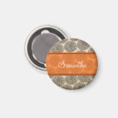 Oranje  Zinnia Magnet (Voorkant / Achterkant)