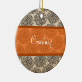 Oranje  Zinnia-Ornament Keramisch Ornament (Rechts)