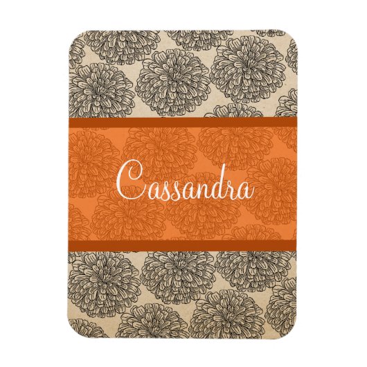 Oranje Zinnia Premium Magnet Magneet (Verticaal)