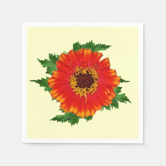 Oranje Zinnia Servet (Voorkant)
